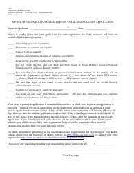 Form 21-27 Notice of Incomplete - Texas (English/Spanish)