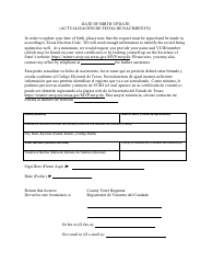 Form 21-42 Date of Birth Update Request Letter - Texas (English/Spanish), Page 2
