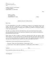 Form 21-45 Notice of Examination for Death (Verification of Voter Status Letter) - Texas (English/Spanish)