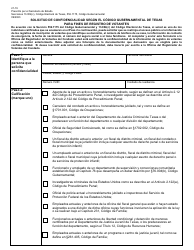 Form 21-19 Request for Voter Registration Confidentiality Under Texas Government Code - Texas (English/Spanish), Page 3