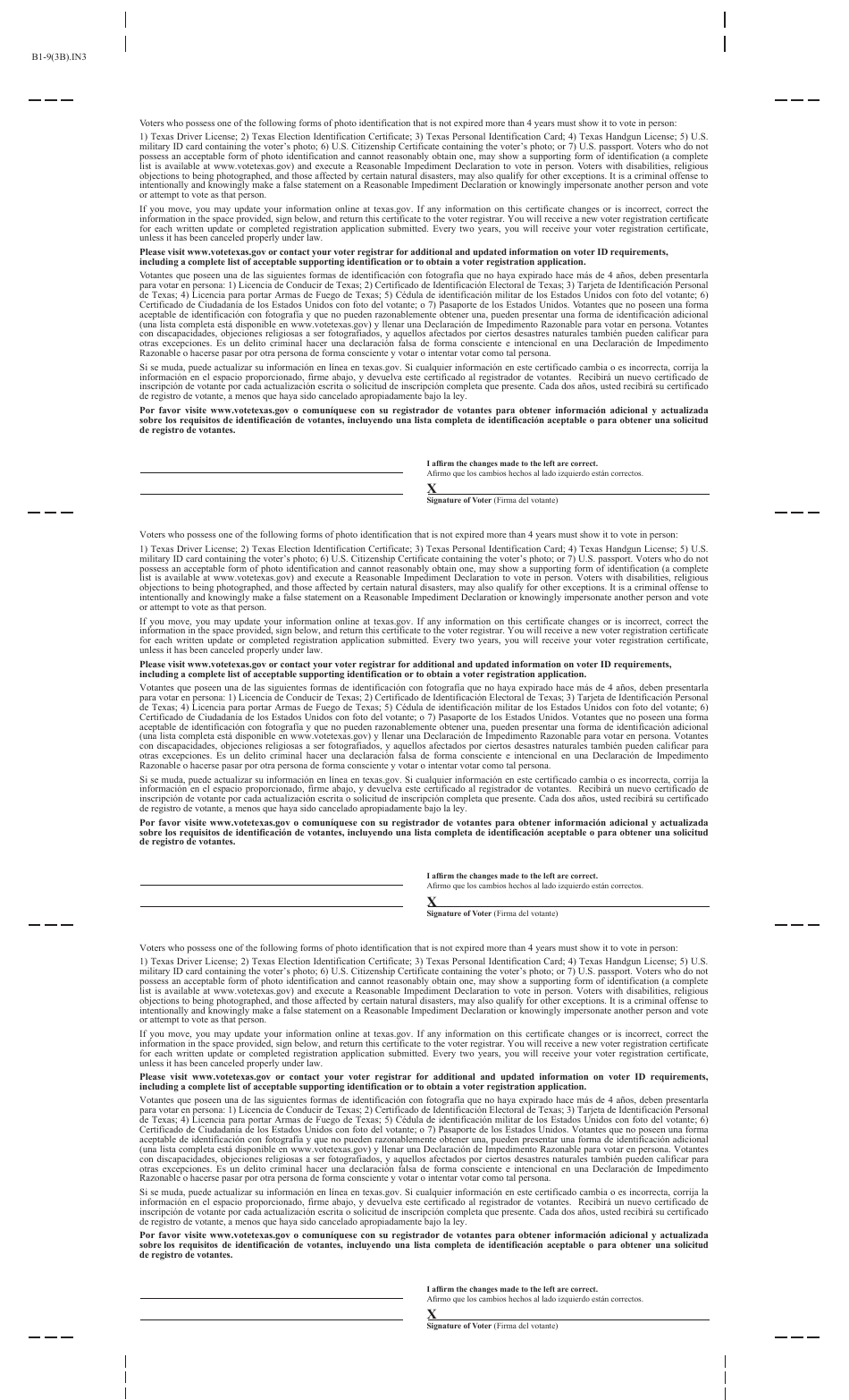 Form 21-9 Vr Certificate - Boxes - Texas, Page 3