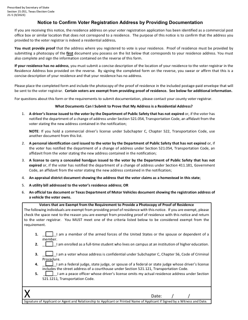 Form 21-5  Printable Pdf