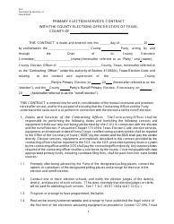 Form 20-1 Primary Election Services Contract - Texas