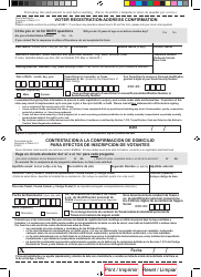 Document preview: Form 21-3 Notice to Confirm Voter Registration Address-fold Over - Texas (English/Spanish)