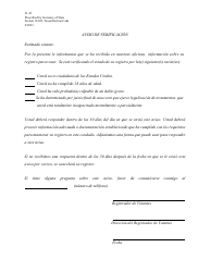 Form 21-43 Notice of Examination - Texas (English/Spanish), Page 2