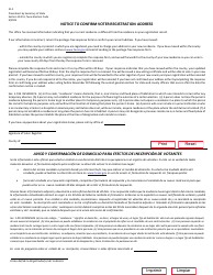 Document preview: Form 21-2 Notice to Confirm Voter Registration Address - Texas (English/Spanish)