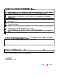 Form 100 (16-6) Application for Texas Certification of Voting System - Texas, Page 2