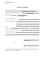 Document preview: Form 25-9 Abstract of Judgment - Texas