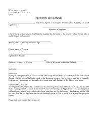 Document preview: Form 21-35 Request for Hearing - Texas (English/Spanish)