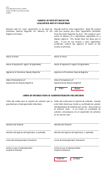 Document preview: Form 22-2 Sample of Receipt Book for Volunteer Deputy Registrar - Texas (English/Spanish)