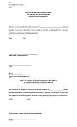 Document preview: Form 10-15 Notice of Delivery of Balloting Materials to the Signature Verification Committee - Texas (English/Spanish)