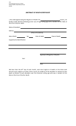 Document preview: Form 25-6 Abstract of Death Certificate - Texas