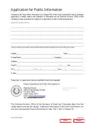 Form 24-3 Application for Public Information - Texas