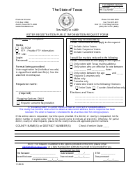Form 24-1 Voter Registration Public Information Request Form - Texas