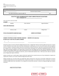 Form 22-3 Voluntary Deputy Registrar - Request for Appointment - Texas (English/Spanish), Page 2