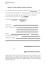 Document preview: Form 25-8 Abstract of Final Judgment of Mental Incapacity - Texas