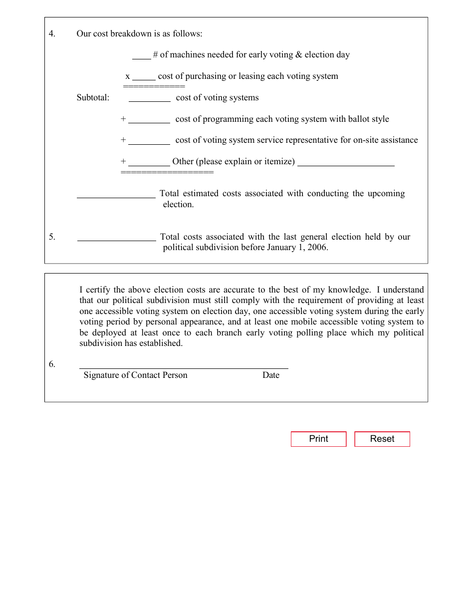 Form 16-1 Application of Undue Burden Status - Texas, Page 2