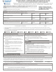 Document preview: Guarderia Infantil - Certificado Medico De Excepcion De Vacunas - Nevada (Spanish)