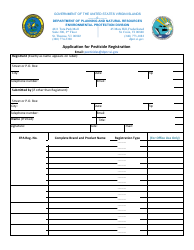 Application for Pesticide Registration - Virgin Islands