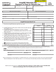 Document preview: Form 1107F Imagine Nebraska Act - Payment of Fees for Benefit Use - Nebraska