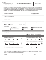 Form PLCB-1898 Tax Certification Statement - Pennsylvania