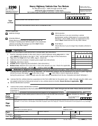 Document preview: IRS Form 2290 Heavy Highway Vehicle Use Tax Return, 2024