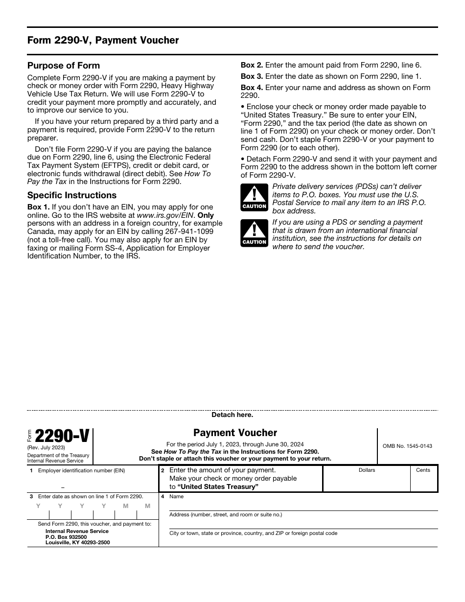 Irs Form 2290 Download Fillable Pdf Or Fill Online Heavy Highway Vehicle Use Tax Return 2024 