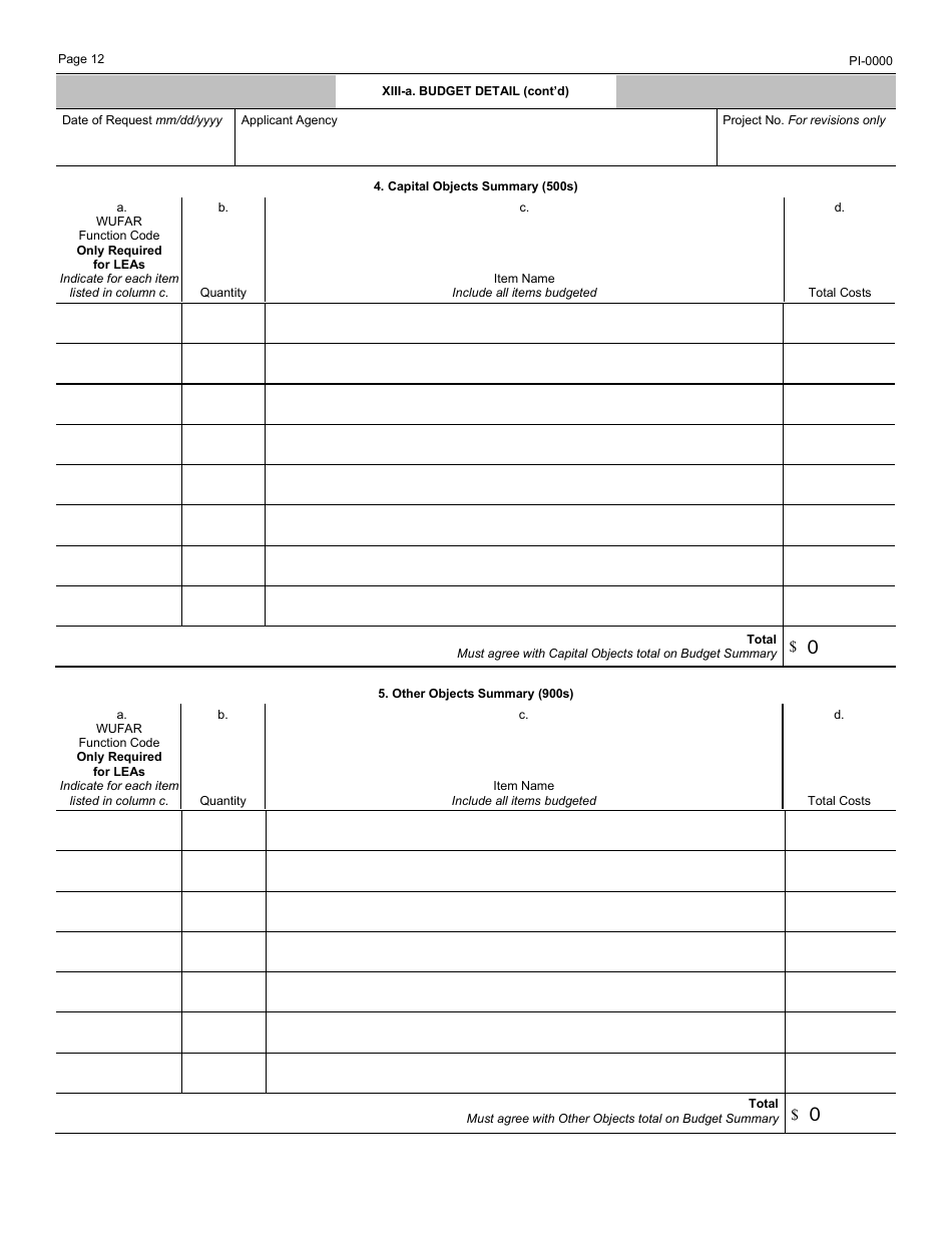 Form PI-0000 Uniform Grant Application for Competitive Grants - Wisconsin, Page 12
