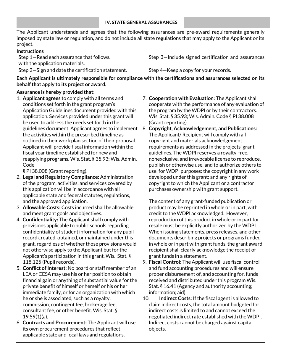 Form PI-0000 Uniform Grant Application for Competitive Grants - Wisconsin, Page 2