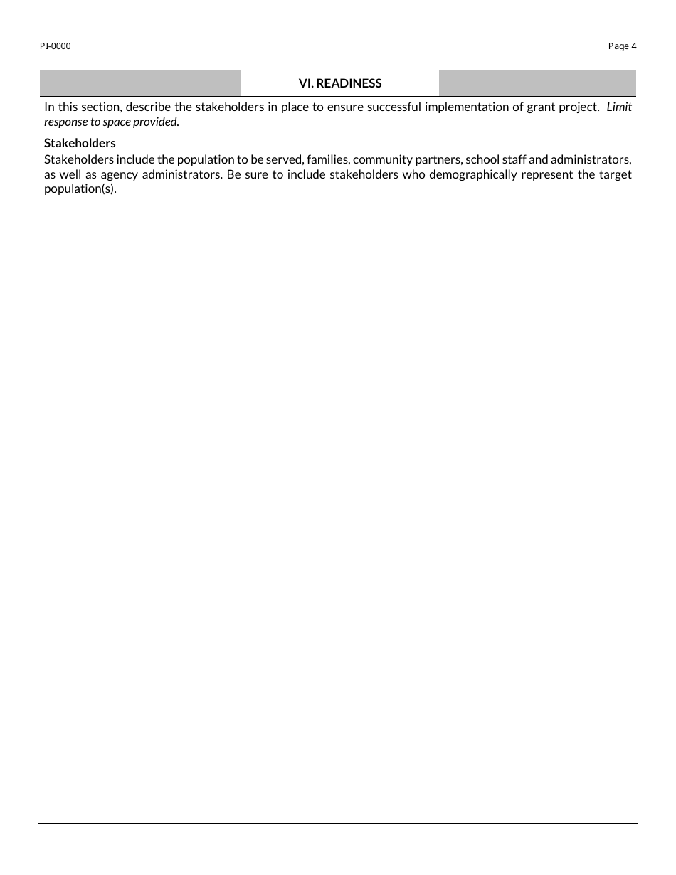 Form PI-0000 Uniform Grant Application for Competitive Grants - Wisconsin, Page 4