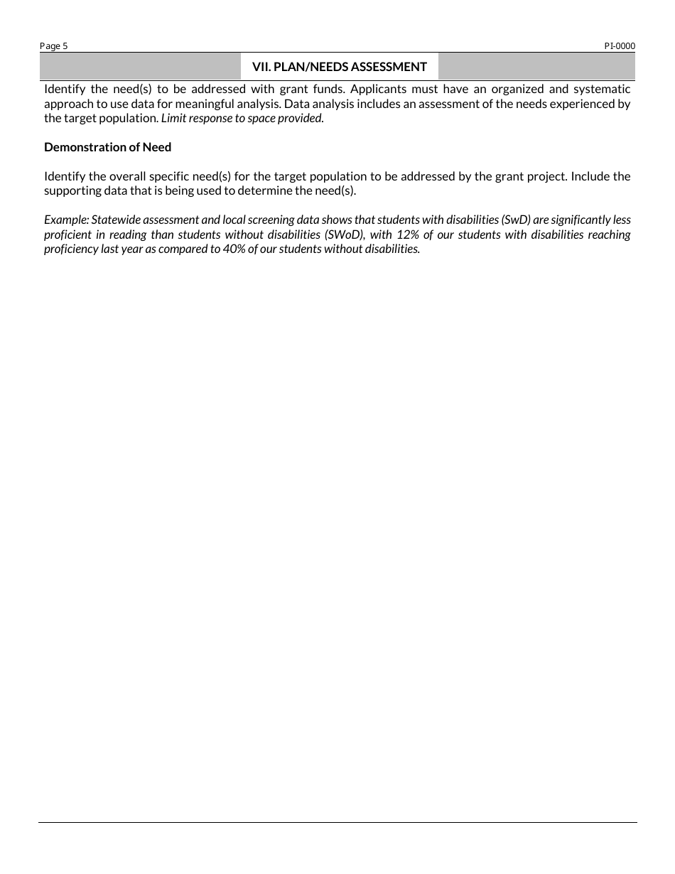 Form PI-0000 Uniform Grant Application for Competitive Grants - Wisconsin, Page 5