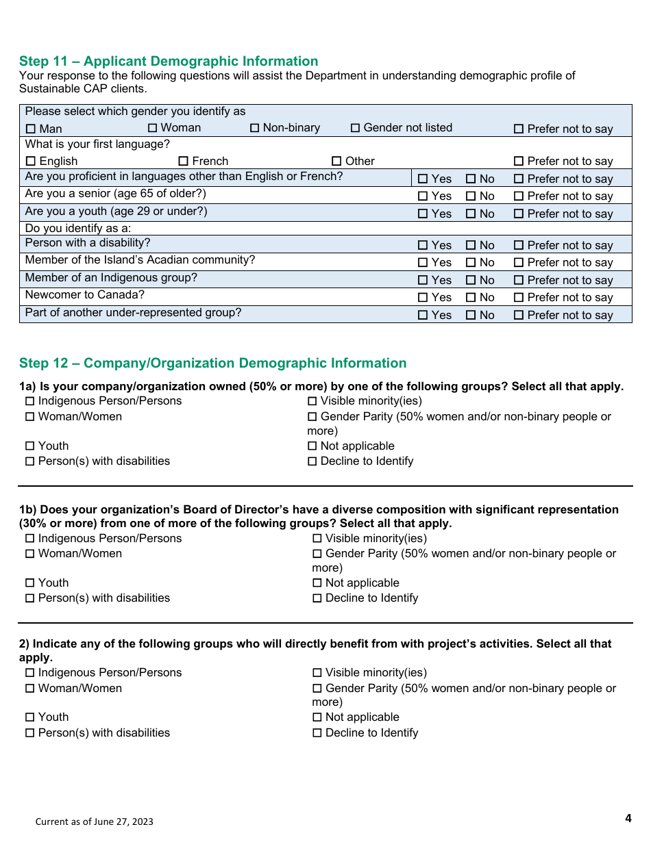 Application Form - General - Pei Livestock Strategy Program - Prince Edward Island, Canada, Page 4