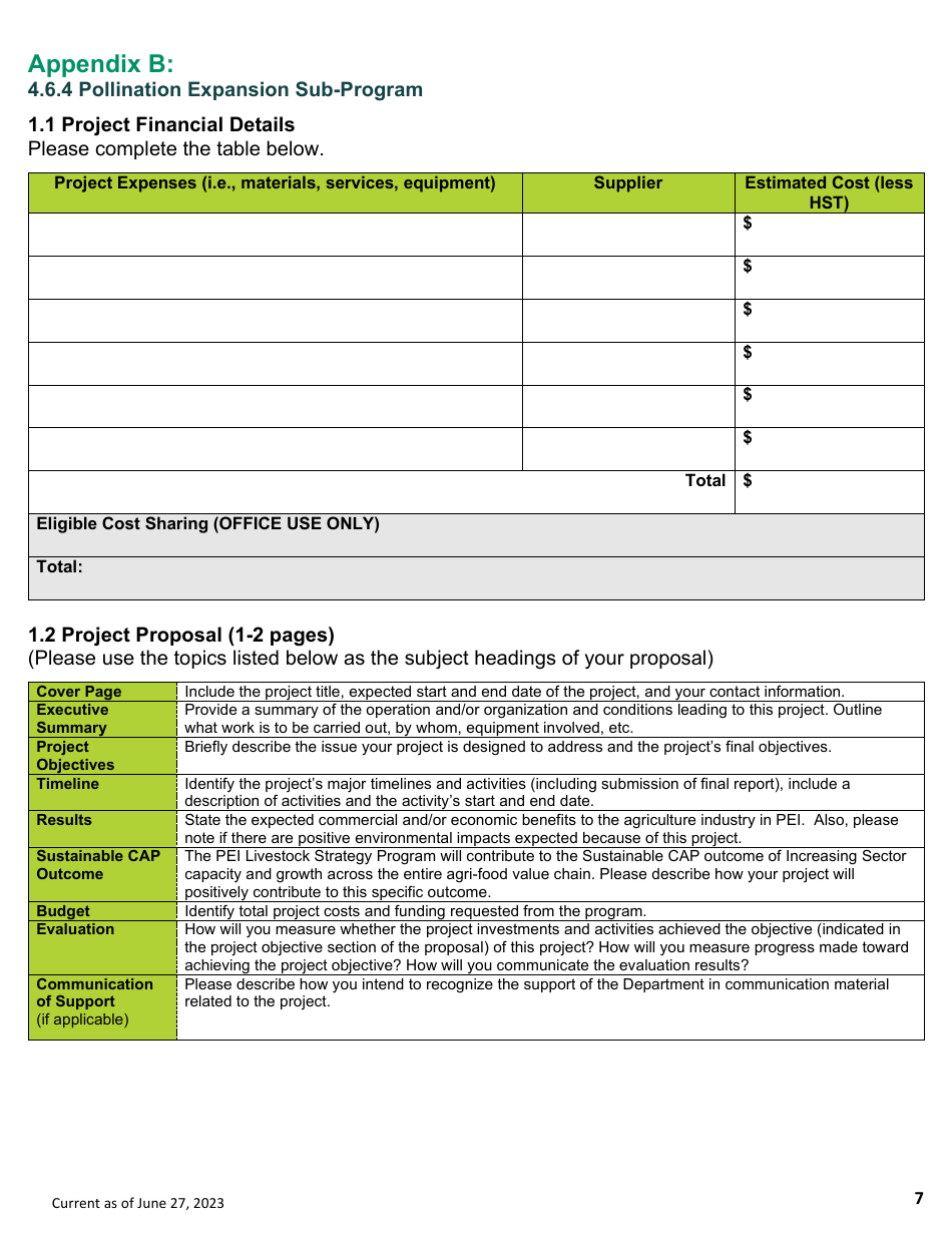 Application Form - General - Pei Livestock Strategy Program - Prince Edward Island, Canada, Page 7