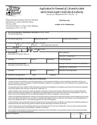 Document preview: Application for Renewal of Life and Accident and Sickness Agent Certificate of Authority - Prince Edward Island, Canada