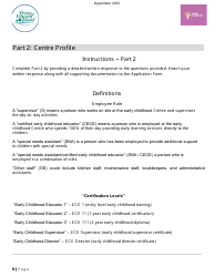 Early Years Centre Designation Application - Prince Edward Island, Canada, Page 5