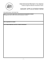 Interministerial Women&#039;s Secretariat Violence Against Women Prevention Grant Application Form - Prince Edward Island, Canada