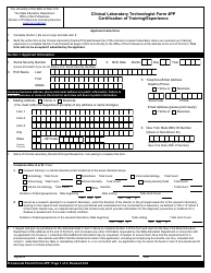 Document preview: Clinical Laboratory Technologist Form 4PP Certification of Training/Experience - New York