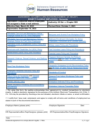 Document preview: Agreement to Comply and Acknowledgment of Receipt - Benefit Eligible Employees - Statewide - Delaware