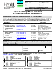 Document preview: Form OHP0729B Request for Non-emergent Medical Transportation to Complete an Administrative Medical Examination - Oregon