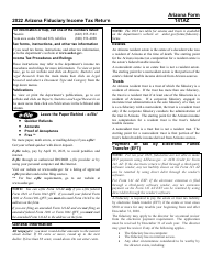 Instructions for Arizona Form 141AZ Arizona Fiduciary Income Tax Return - Arizona