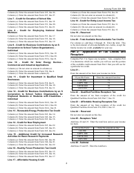 Instructions for Arizona Form 301-SBI Nonrefundable Individual Tax Credits and Recapture - Arizona, Page 2