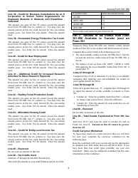 Instructions for Arizona Form 301-SBI Nonrefundable Individual Tax Credits and Recapture - Arizona, Page 4