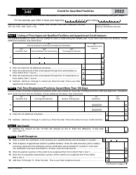 Arizona Form 349 (ADOR11192) Credit for Qualified Facilities - Arizona