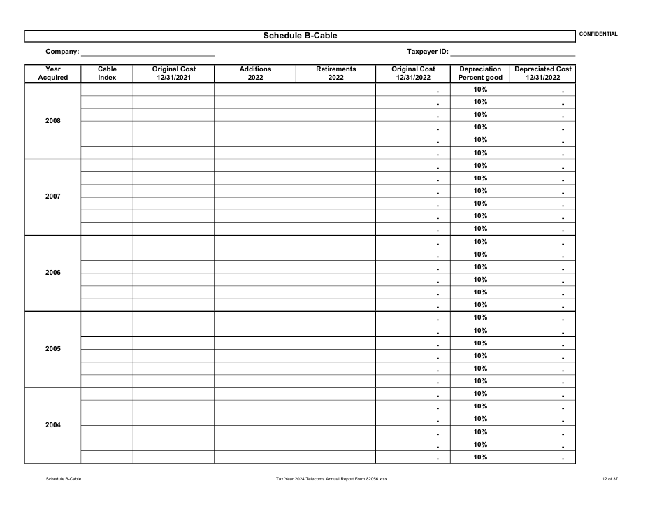 Form 82056 Property Tax Forms - Telecommunications Companies - Arizona, Page 12