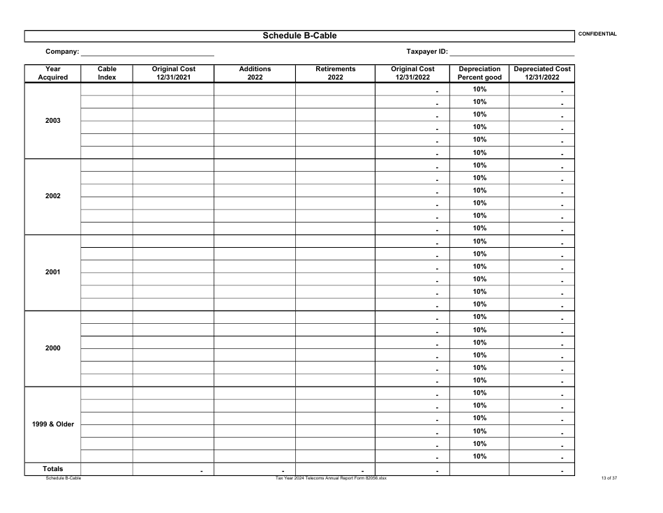 Form 82056 Property Tax Forms - Telecommunications Companies - Arizona, Page 13