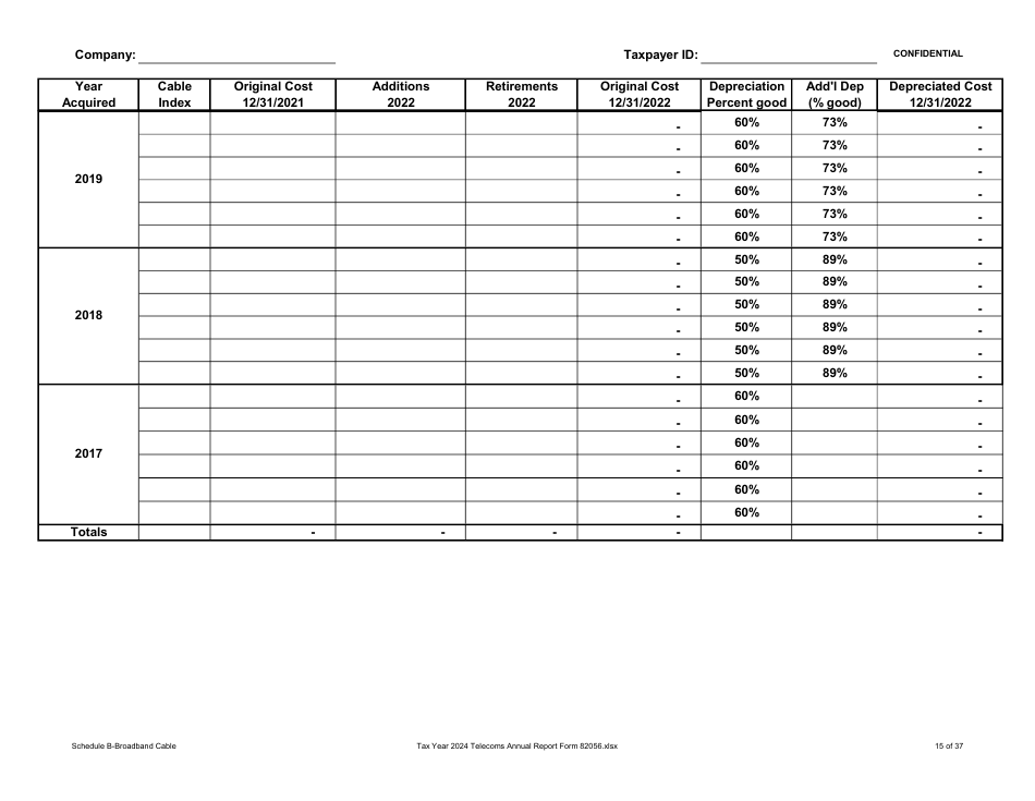 Form 82056 Property Tax Forms - Telecommunications Companies - Arizona, Page 15