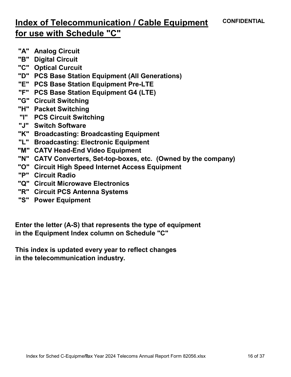 Form 82056 Property Tax Forms - Telecommunications Companies - Arizona, Page 16