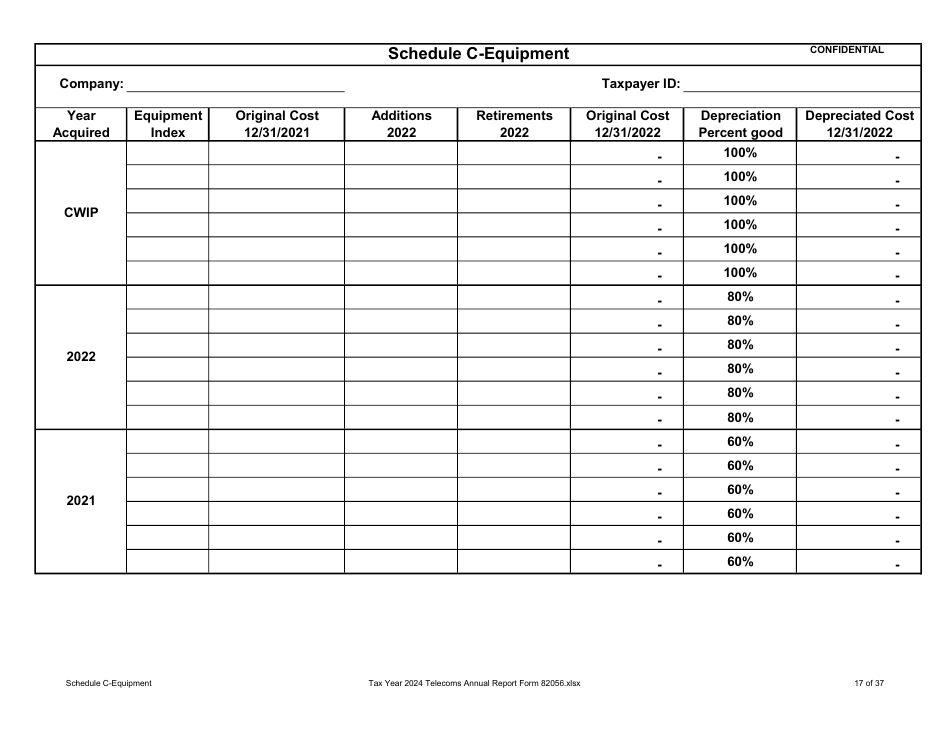 Form 82056 Property Tax Forms - Telecommunications Companies - Arizona, Page 17