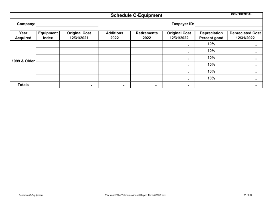 Form 82056 Property Tax Forms - Telecommunications Companies - Arizona, Page 25