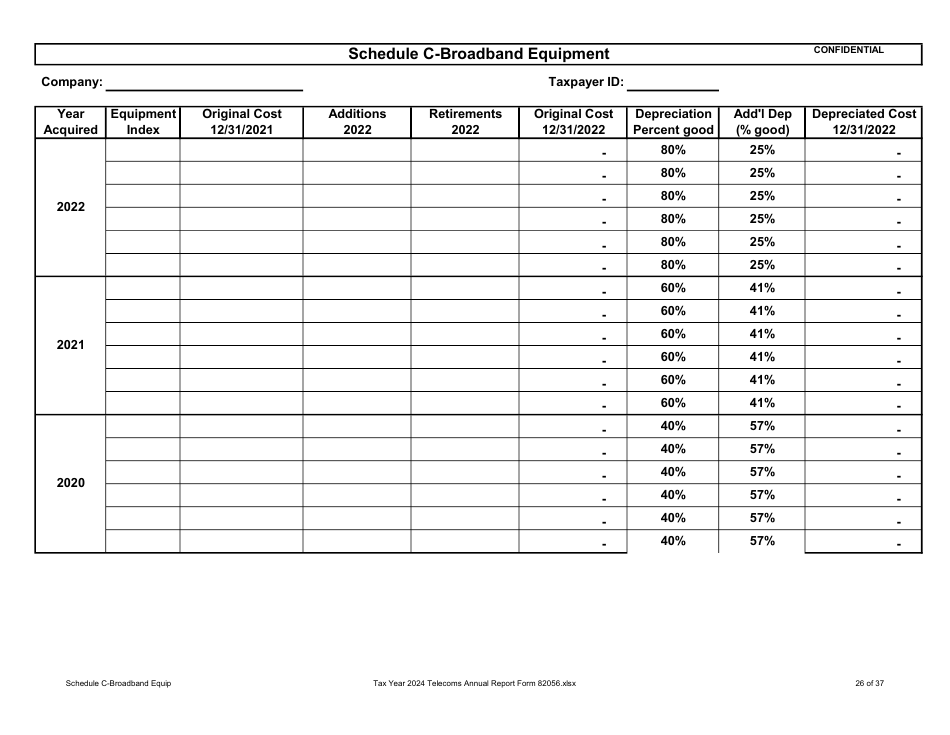 Form 82056 Property Tax Forms - Telecommunications Companies - Arizona, Page 26